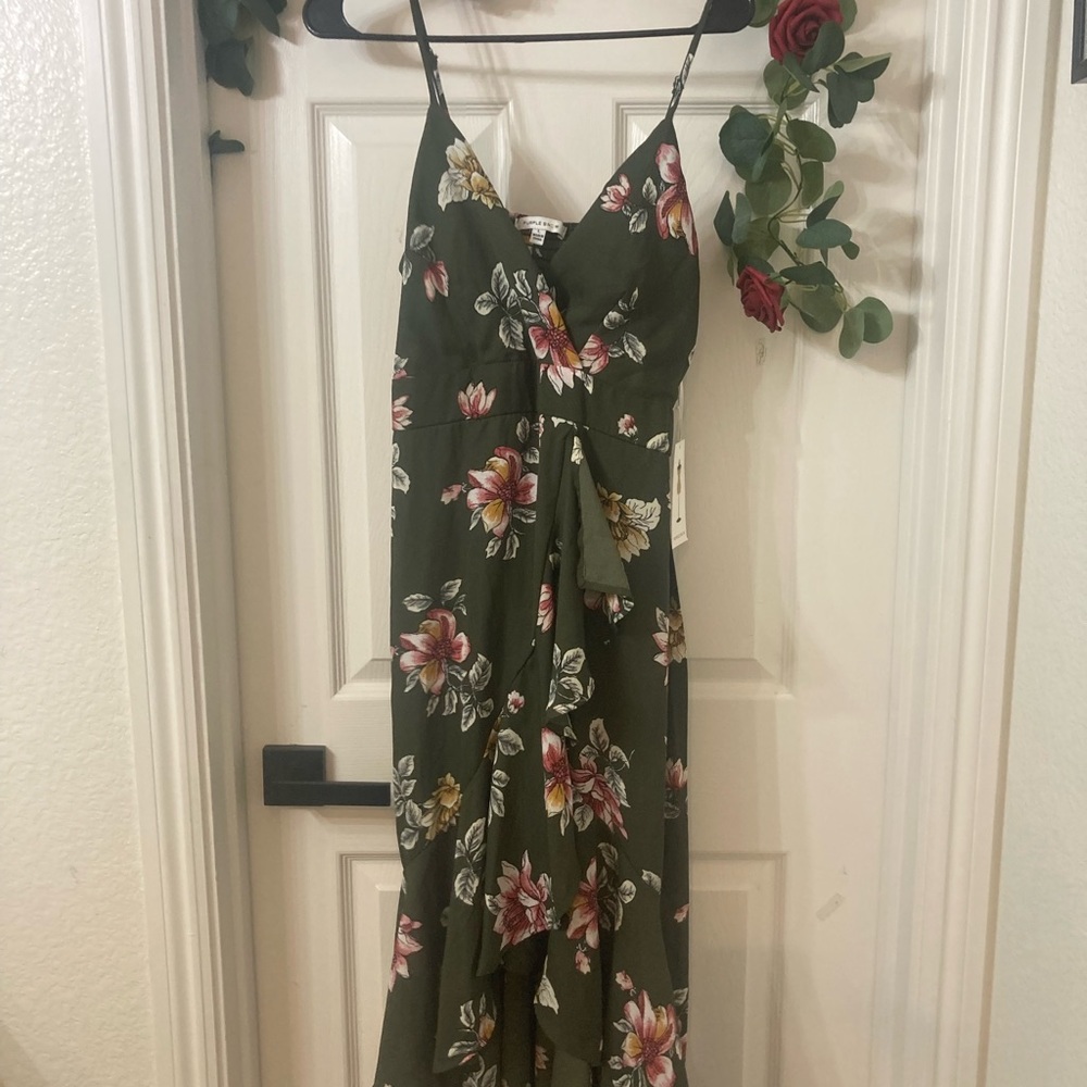 NWT Green Floral Print Dress